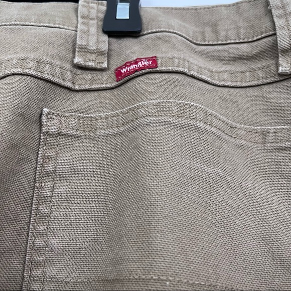 Wrangler mens relaxed flex carpenter jeans khaki canvas 44 X 32 - Picture 3 of 7